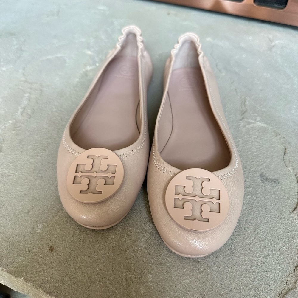 Tory Burch Minnie Travel Pink Ballet Flats